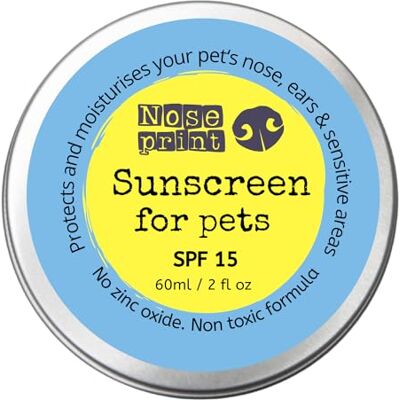 Noseprint Bsparadisy SPF 15 ou SPF 30 para animais de estimação, 60 ml em lata, protetor solar hidratante para cães e gatos, fórmula não tóxica, bálsamo para nariz de cão, bálsamo para patas Noseprint Bsparadisy SPF 15 ou SPF 30 para animais de estimação, 60 ml em lata, protetor solar hidratante para cães e gatos, fórmula não tóxica, bálsamo para nariz de cão, bálsamo para patas