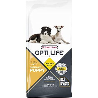 Versele-Laga OPTI Life Puppy Medium Alimentação para cachorros, raças médias, 12,5 kg (raças médias, 12,5 kg) Versele-Laga OPTI Life Puppy Medium Alimentação para cachorros, raças médias, 12,5 kg (raças médias, 12,5 kg)