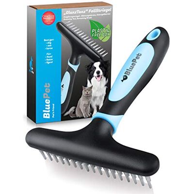 BluePet ® Pente desembaraçador para cães, gatos e cavalos de pelo longo Escova para cães e gatos que elimina nós, subpelo e emaranhados Massagem agradável para o seu animal de estimação BluePet ® Pente desembaraçador para cães, gatos e cavalos de pelo longo Escova para cães e gatos que elimina nós, subpelo e emaranhados Massagem agradável para o seu animal de estimação