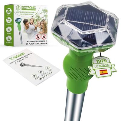 ISOTRONIC Repelente solar para gatos, cães, raposa e guaxinins, repelente ultrassónico para gatos para o jardim, repelente para cães com um alcance eficaz de 40 m² (1 unidade) ISOTRONIC Repelente solar para gatos, cães, raposa e guaxinins, repelente ultrassónico para gatos para o jardim, repelente para cães com um alcance eficaz de 40 m² (1 unidade)
