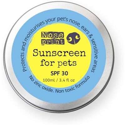 Noseprint Beifo, Proteção solar para animais de estimação, 100 ml em lata, protetor solar hidratante para cães e gatos, fórmula não tóxica, Beifo, para nariz e patas de cão Noseprint Beifo, Proteção solar para animais de estimação, 100 ml em lata, protetor solar hidratante para cães e gatos, fórmula não tóxica, Beifo, para nariz e patas de cão