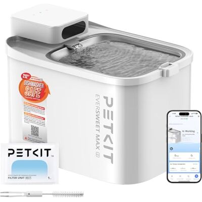 PETKIT EVERSWEET MAX 2 Fonte para Gatos sem Fio, Resistente ao Calor, com Sensor de Movimento, Bateria Recarregável de 5000mAh, Controle por App, Bebedouro Automático para Gatos de 3L, Aço Inoxidável PETKIT EVERSWEET MAX 2 Fonte para Gatos sem Fio, Resistente ao Calor, com Sensor de Movimento, Bateria Recarregável de 5000mAh, Controle por App, Bebedouro Automático para Gatos de 3L, Aço Inoxidável
