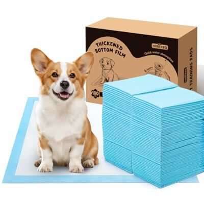 Nobleza Empapadores cães 60 x 60 cm fraldas descartáveis para cães, 100 unidades tapete toalhas higiénica absorvente e anti-fugas para animais de estimação, caça-loiças cães Nobleza Empapadores cães 60 x 60 cm fraldas descartáveis para cães, 100 unidades tapete toalhas higiénica absorvente e anti-fugas para animais de estimação, caça-loiças cães