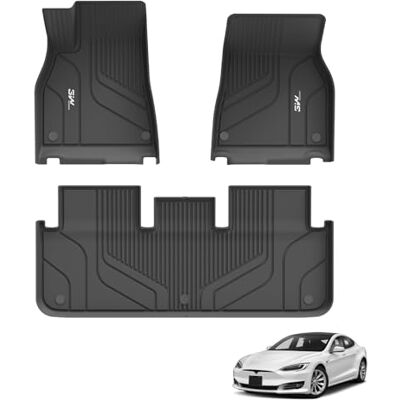 3W Tapetes de carro para Tesla Model S 2022 2023 2024, TPE tapetes para todos os tipos de clima para Tesla Model S a 1ª e 2ª fila conjunto completo, suporta cães, acessórios, preto 3W Tapetes de carro para Tesla Model S 2022 2023 2024, TPE tapetes para todos os tipos de clima para Tesla Model S a 1ª e 2ª fila conjunto completo, suporta cães, acessórios, preto