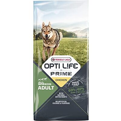 Versele-Laga OPTI Life Prime Adult Frango Croquetes para cães de todas as raças sem cereais 12,5 kg Versele-Laga OPTI Life Prime Adult Frango Croquetes para cães de todas as raças sem cereais 12,5 kg