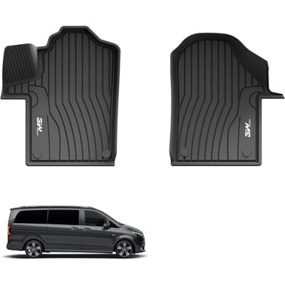 3W Tapetes de carro para Mercedes Benz Classe V W447 2015-2024, TPE tapetes para todos os tipos de clima para Benz classe V conjunto completo, suporta cães, acessórios, preto 3W Tapetes de carro para Mercedes Benz Classe V W447 2015-2024, TPE tapetes para todos os tipos de clima para Benz classe V conjunto completo, suporta cães, acessórios, preto