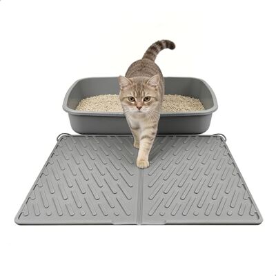 xyuayamz Tapete de areia de gato, tapete de gato de areia, dobrável tapete de areia para gato, desenhado para interceptar a areia solta que se desprende das patas dos gatos, 61 × 43 cm, silicone xyuayamz Tapete de areia de gato, tapete de gato de areia, dobrável tapete de areia para gato, desenhado para interceptar a areia solta que se desprende das patas dos gatos, 61 × 43 cm, silicone
