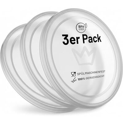 Rudelkönig Tampas para latas 800 g, 3 peças, fecho adequado para alimentos para cães e gatos, tampas para latas adequadas para máquina de lavar louça Rudelkönig Tampas para latas 800 g, 3 peças, fecho adequado para alimentos para cães e gatos, tampas para latas adequadas para máquina de lavar louça