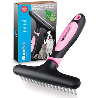 BluePet ® Pente desembaraçador para cães, gatos e cavalos de pelo longo Escova para cães e gatos que elimina nós, subpelo e emaranhados Massagem agradável para o seu animal de estimação BluePet ® Pente desembaraçador para cães, gatos e cavalos de pelo longo Escova para cães e gatos que elimina nós, subpelo e emaranhados Massagem agradável para o seu animal de estimação