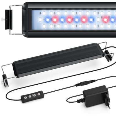 Nobleza LED Luz de Aquário, Lâmpada de Iluminação para Plantas de Tanque de Peixes de 8W, 3 Cores, Temporizador Ajustável, 10 Níveis de Brilho para Tanque de 30-50cm Nobleza LED Luz de Aquário, Lâmpada de Iluminação para Plantas de Tanque de Peixes de 8W, 3 Cores, Temporizador Ajustável, 10 Níveis de Brilho para Tanque de 30-50cm