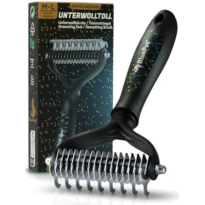 BluePet Pente para Cães e Gatos, Escova para Gatos e Cães de Pelo Longo, Rastreador Remove Nódulos, Pelo Morto, Subpelo, Desembaraçador para Animais de Estimação de Pelos Longos, Escovas Removedoras BluePet Pente para Cães e Gatos, Escova para Gatos e Cães de Pelo Longo, Rastreador Remove Nódulos, Pelo Morto, Subpelo, Desembaraçador para Animais de Estimação de Pelos Longos, Escovas Removedoras