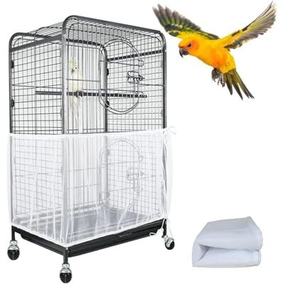 ASOCEA Capa para gaiola de pássaros gaiola grande para pássaros recolhe sementes protetor de saia de malha de nylon para gaiola de papagaio para gaiolas redondas e quadradas (branco, 118 x 15,7 pol/300 * 40 cm) ASOCEA Capa para gaiola de pássaros gaiola grande para pássaros recolhe sementes protetor de saia de malha de nylon para gaiola de papagaio para gaiolas redondas e quadradas (branco, 118 x 15,7 pol/300 * 40 cm)