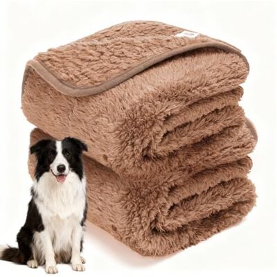 Nobleza 2 x manta cão, manta de pelúcia para cães pequenos e médios, 120 x 100 cm, super macia, reversível, lavável na máquina, castanho Nobleza 2 x manta cão, manta de pelúcia para cães pequenos e médios, 120 x 100 cm, super macia, reversível, lavável na máquina, castanho