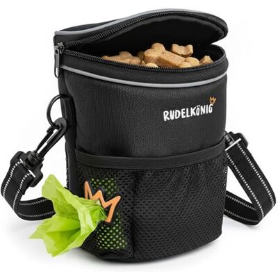 Rudelkönig Saco de prémios para cães saco de treino para cães ideal para treino e treino dispensador integrado para sacos de cacacata Rudelkönig Saco de prémios para cães saco de treino para cães ideal para treino e treino dispensador integrado para sacos de cacacata