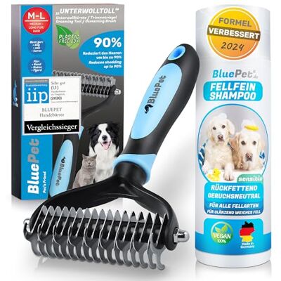 BluePet Conjunto de Pente para Cães e Gatos + Champô para Cães, Escova para Cães e Gatos de Pelo Longo, Rastreador de Nós, Pelo Morto, Subpelo, Desembaraçador para Cães e Gatos de Pelo Longo, Escovas BluePet Conjunto de Pente para Cães e Gatos + Champô para Cães, Escova para Cães e Gatos de Pelo Longo, Rastreador de Nós, Pelo Morto, Subpelo, Desembaraçador para Cães e Gatos de Pelo Longo, Escovas