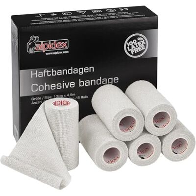 ALPIDEX 6 rolos fita adesiva 10 cm x 4,5 m fita adesiva envoltório ape desportiva bandagem autocolante mão joelhos tornozelo Vet Wrap cão gato cavalo, cor: branco ALPIDEX 6 rolos fita adesiva 10 cm x 4,5 m fita adesiva envoltório ape desportiva bandagem autocolante mão joelhos tornozelo Vet Wrap cão gato cavalo, cor: branco