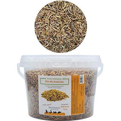 FINCA CASAREJO Mistura de insetos secos comida desidratada para aves ornamentais e outros animais 700 g FINCA CASAREJO Mistura de insetos secos comida desidratada para aves ornamentais e outros animais 700 g