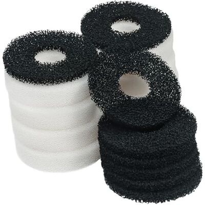 LTWHOME Anéis de espuma e carbono compatíveis para conjunto de filtros Biorb (pacote de 16) LTWHOME Anéis de espuma e carbono compatíveis para conjunto de filtros Biorb (pacote de 16)