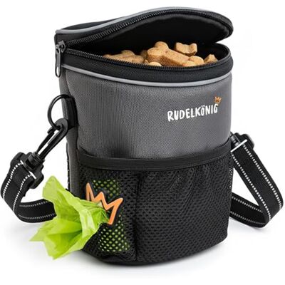 Rudelkönig Saco de prémios para cães saco de treino para cães ideal para treino e treino dispensador integrado para sacos de cacacata Rudelkönig Saco de prémios para cães saco de treino para cães ideal para treino e treino dispensador integrado para sacos de cacacata
