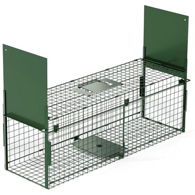 QianRuiDa Armadilha Viva 80 x 26 x 26 cm gaiola armadilha para animais armadilhas para gatos ruas armadilha raposa QianRuiDa Armadilha Viva 80 x 26 x 26 cm gaiola armadilha para animais armadilhas para gatos ruas armadilha raposa