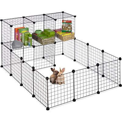 Relaxdays Parque para animais de estimação e animais pequenos, montagem em encaixe expansível, 72 x 145 x 110 cm, malha metálica, preto Relaxdays Parque para animais de estimação e animais pequenos, montagem em encaixe expansível, 72 x 145 x 110 cm, malha metálica, preto