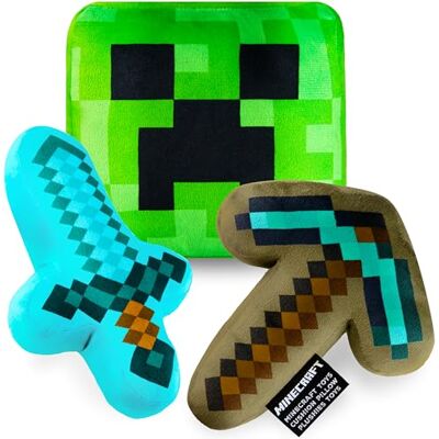 Minecraft Peluche divertido conjunto de 3 brinquedos peluches pequenos para crianças e adolescentes almofada decorativa acessórios Gamer Minecraft Peluche divertido conjunto de 3 brinquedos peluches pequenos para crianças e adolescentes almofada decorativa acessórios Gamer