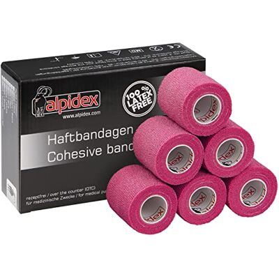 ALPIDEX 6 rolos fita adesiva 5 cm x 4,5 m fita adesiva envoltório ape desportiva bandagem autocolante mão joelhos tornozelo Vet Wrap cão gato cavalo, cor: fúcsia ALPIDEX 6 rolos fita adesiva 5 cm x 4,5 m fita adesiva envoltório ape desportiva bandagem autocolante mão joelhos tornozelo Vet Wrap cão gato cavalo, cor: fúcsia
