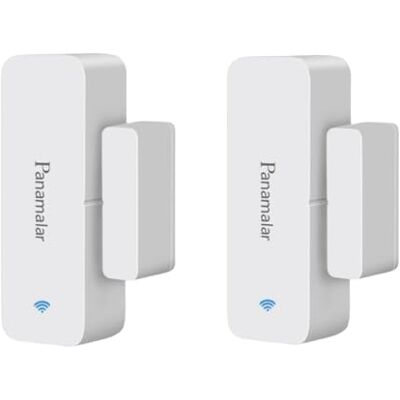 PANAMALAR Sensor sem fios de janela de porta de baixa energia, alarme de porta e janela compatível com Alexa/Google Assistente, janelas e armários, apartamentos e escritórios (2 unidades) PANAMALAR Sensor sem fios de janela de porta de baixa energia, alarme de porta e janela compatível com Alexa/Google Assistente, janelas e armários, apartamentos e escritórios (2 unidades)