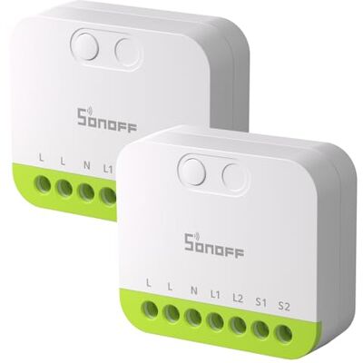 SONOFF Mini Duo Interruptor inteligente Zigbee de 2 canais, Zigbee 3.0, carga total de 16 A, controlo remoto através do hub Zigbee, requer cabo neutro, compatível com Alexa/Google (2 SONOFF Mini Duo Interruptor inteligente Zigbee de 2 canais, Zigbee 3.0, carga total de 16 A, controlo remoto através do hub Zigbee, requer cabo neutro, compatível com Alexa/Google (2