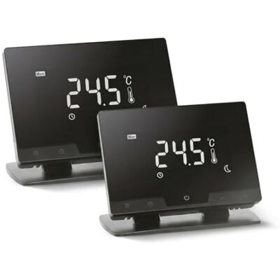 Garza Pacote de 2 termóstatos WiFi inteligentes para caldeira e aquecimento, ecrã táctil LCD, programáveis, controlo por Alexa/Google, iOS e Android, preto Garza Pacote de 2 termóstatos WiFi inteligentes para caldeira e aquecimento, ecrã táctil LCD, programáveis, controlo por Alexa/Google, iOS e Android, preto
