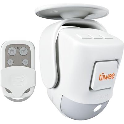 tiiwee X4 alarme de sensor de movimento PIR anti-roubo com comando 120 dB Sem taxas ou subscrição, expansível para 10 sensores, automático, sem cabos tiiwee X4 alarme de sensor de movimento PIR anti-roubo com comando 120 dB Sem taxas ou subscrição, expansível para 10 sensores, automático, sem cabos
