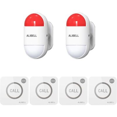ALIBELL Kit de sereia estroboscópica remota, forte sistema de alarme de pânico (funciona com bateria e plug-in alimentação), sistema de segurança de alarme de emergência para casa, loja, fábrica ALIBELL Kit de sereia estroboscópica remota, forte sistema de alarme de pânico (funciona com bateria e plug-in alimentação), sistema de segurança de alarme de emergência para casa, loja, fábrica