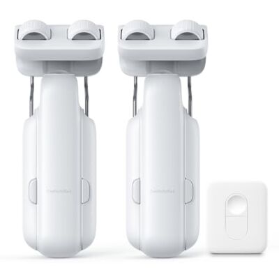SwitchBot Abridor de cortina elétrico para barras, Curtain Rod 3 2025 Set com 2 motores e 1 controlo remoto, controlo Bluetooth e aplicação, motor silencioso potente, compatível com Matter (Hub necessário) SwitchBot Abridor de cortina elétrico para barras, Curtain Rod 3 2025 Set com 2 motores e 1 controlo remoto, controlo Bluetooth e aplicação, motor silencioso potente, compatível com Matter (Hub necessário)