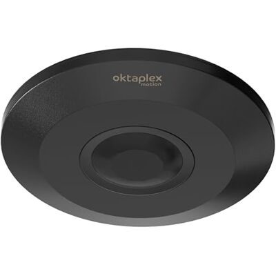Oktaplex motion Oktaplex Ina Detector de movimento de 360°, 6 m, sensor PIR, detetor de movimento para o teto, interior, cor preta, 230 V, sensor de movimento adequado para LED Oktaplex motion Oktaplex Ina Detector de movimento de 360°, 6 m, sensor PIR, detetor de movimento para o teto, interior, cor preta, 230 V, sensor de movimento adequado para LED
