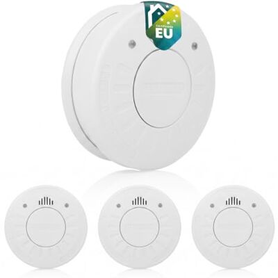 Smartwares Conjunto de 3 detetores de fumo 85 DB sensor ótico bateria 10 anos etiqueta Q Smartwares Conjunto de 3 detetores de fumo 85 DB sensor ótico bateria 10 anos etiqueta Q