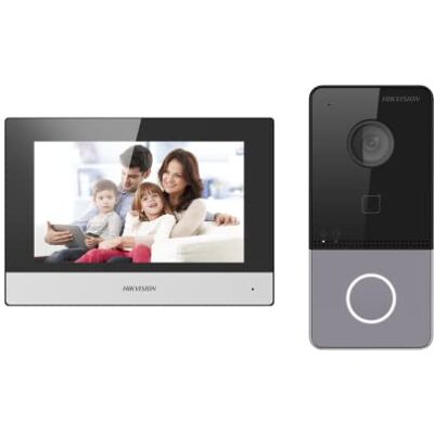Hikvision Kit videointercom IP DS-KIS603-P(C) Flash 32 MB, memória RAM 256 MB, Indoor station: Supports live view of up to 16 IP ca Hikvision Kit videointercom IP DS-KIS603-P(C) Flash 32 MB, memória RAM 256 MB, Indoor station: Supports live view of up to 16 IP ca
