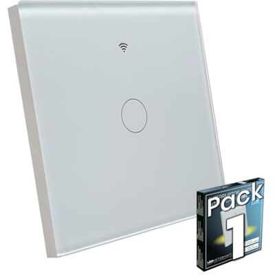 LED ATOMANT Interruptor de cristal Wifi sem cabo neutro App Smart Life Botão de parede, compatível com Alexa e Google Assistant LED ATOMANT Interruptor de cristal Wifi sem cabo neutro App Smart Life Botão de parede, compatível com Alexa e Google Assistant