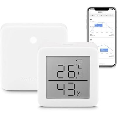 SwitchBot Termómetro/higrómetro WiFi e concentrador mini, sensor de humidade digital Bluetooth com alerta inteligente e armazenamento de dados, termohigrómetro digital com ecrã LCD SwitchBot Termómetro/higrómetro WiFi e concentrador mini, sensor de humidade digital Bluetooth com alerta inteligente e armazenamento de dados, termohigrómetro digital com ecrã LCD