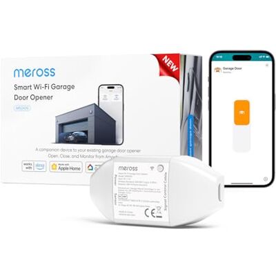 meross Motorização de Portas de Garagem Inteligente, Controlo Remoto e de Voz, Função de Cronómetro, Compatível com Apple HomeKit, Alexa, Google Assistente e SmartThings meross Motorização de Portas de Garagem Inteligente, Controlo Remoto e de Voz, Função de Cronómetro, Compatível com Apple HomeKit, Alexa, Google Assistente e SmartThings