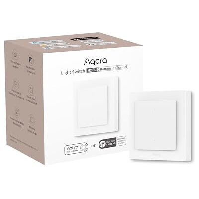 Aqara Interruptor de luz inteligente H2 UE, 2 elemento 1 canal, 2 em 1 Matter over Thread, interruptor de parede inteligente, Thread/Zigbee, compatível com Apple Home, Alexa e Google Home Aqara Interruptor de luz inteligente H2 UE, 2 elemento 1 canal, 2 em 1 Matter over Thread, interruptor de parede inteligente, Thread/Zigbee, compatível com Apple Home, Alexa e Google Home