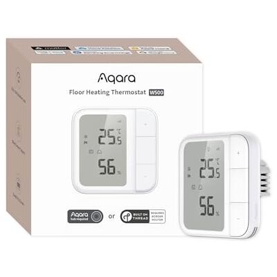 Aqara Termostato para piso radiante W500, aquecimento elétrico de 16 A Thread/Zigbee, com sensor de chão NTC, economia de energia, Matter, compatível com Apple Home, Alexa, Google, Home Assistant Aqara Termostato para piso radiante W500, aquecimento elétrico de 16 A Thread/Zigbee, com sensor de chão NTC, economia de energia, Matter, compatível com Apple Home, Alexa, Google, Home Assistant