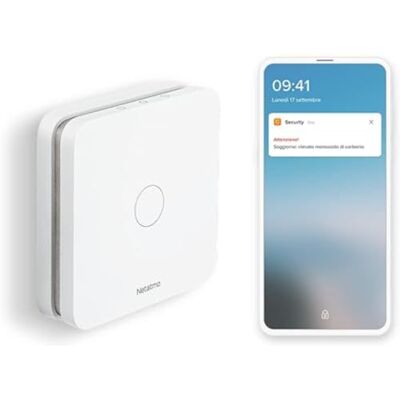 Netatmo Detector de monóxido de carbono inteligente, Wi-Fi, autonomia de 10 anos, alarme de 85 Db, certificações EN 50291 E Nf, , SJFS Audiível, branco, 10 x 2,3 x 10 cm, 390 gramas Netatmo Detector de monóxido de carbono inteligente, Wi-Fi, autonomia de 10 anos, alarme de 85 Db, certificações EN 50291 E Nf, , SJFS Audiível, branco, 10 x 2,3 x 10 cm, 390 gramas