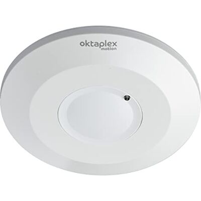 Oktaplex motion Oktaplex IDA Detector de movimento de teto sensor de alta frequência plano 360° alcance 2-16 m detector de presença 230 V branco com sensor crepuscular Oktaplex motion Oktaplex IDA Detector de movimento de teto sensor de alta frequência plano 360° alcance 2-16 m detector de presença 230 V branco com sensor crepuscular