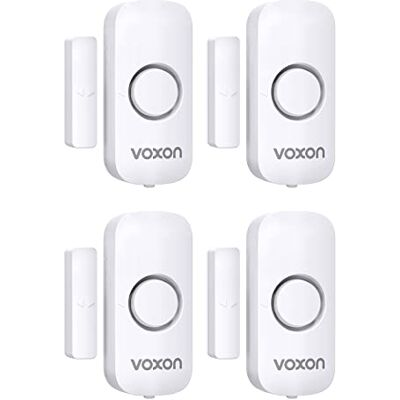 VOXON Alarme para portas e janelas, fácil de instalar, alarme anti-roubo magnético para portas e janelas, com volume de 100 dB para segurança das crianças em casa e lojas (4 unidades) VOXON Alarme para portas e janelas, fácil de instalar, alarme anti-roubo magnético para portas e janelas, com volume de 100 dB para segurança das crianças em casa e lojas (4 unidades)