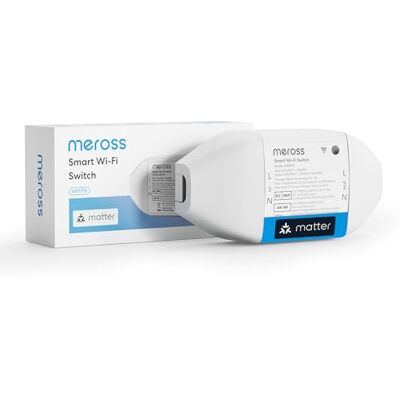 meross Interruptor inteligente, matter, controlo remoto e voz, temporizador Interruptor WiFi compatível com Alexa, Home Assistant e Google Home, consumo de energia, Matter Simple Setup (MSS), 16 A meross Interruptor inteligente, matter, controlo remoto e voz, temporizador Interruptor WiFi compatível com Alexa, Home Assistant e Google Home, consumo de energia, Matter Simple Setup (MSS), 16 A