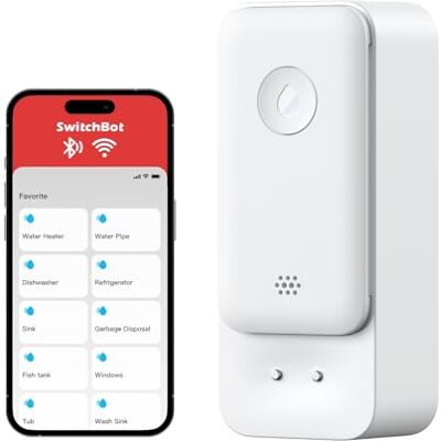 SwitchBot WiFi sensor de água, detetor inteligente de fugas de água, 100 dB Alertas ajustáveis e de aplicativo, IP67 impermeável, detetor sem fios para cozinha, casa de banho, porão, não requer hub SwitchBot WiFi sensor de água, detetor inteligente de fugas de água, 100 dB Alertas ajustáveis e de aplicativo, IP67 impermeável, detetor sem fios para cozinha, casa de banho, porão, não requer hub