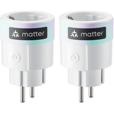 SwitchBot Matter Plug Mini pacote de 2 com monitor de energia, controlo por Wi-Fi e Bluetooth, compatível com Alexa, Google Home, Apple Home e HomeAssistant, controlo por voz e acesso ao app, 16 A SwitchBot Matter Plug Mini pacote de 2 com monitor de energia, controlo por Wi-Fi e Bluetooth, compatível com Alexa, Google Home, Apple Home e HomeAssistant, controlo por voz e acesso ao app, 16 A