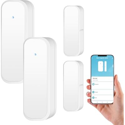 GOMETY Sensor de porta WiFi, conjunto de 2 sensores de alarme de porta sem fios, detetor inteligente de porta aberta / fechada, sensor de porta inteligente Tuya, sensor de janela sem fios gratuito GOMETY Sensor de porta WiFi, conjunto de 2 sensores de alarme de porta sem fios, detetor inteligente de porta aberta / fechada, sensor de porta inteligente Tuya, sensor de janela sem fios gratuito