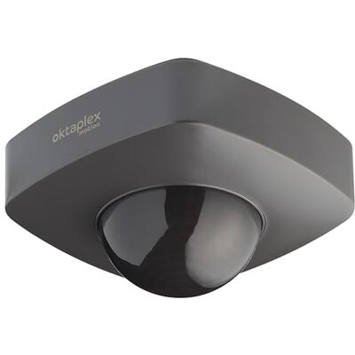 Oktaplex motion Oktaplex Lote de 2 detetores de presença Tim Detector de movimento de 360° para exterior IP65 sensor de movimento PIR antracite 230 V Oktaplex motion Oktaplex Lote de 2 detetores de presença Tim Detector de movimento de 360° para exterior IP65 sensor de movimento PIR antracite 230 V