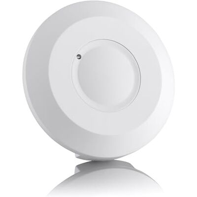 SEBSON ® Detector de movimento para interiores, montagem em superfície de teto, LED adequado, programável, sensor RF, alcance 2-16 m / 360°, luzes 300 W / 800 W SEBSON ® Detector de movimento para interiores, montagem em superfície de teto, LED adequado, programável, sensor RF, alcance 2-16 m / 360°, luzes 300 W / 800 W